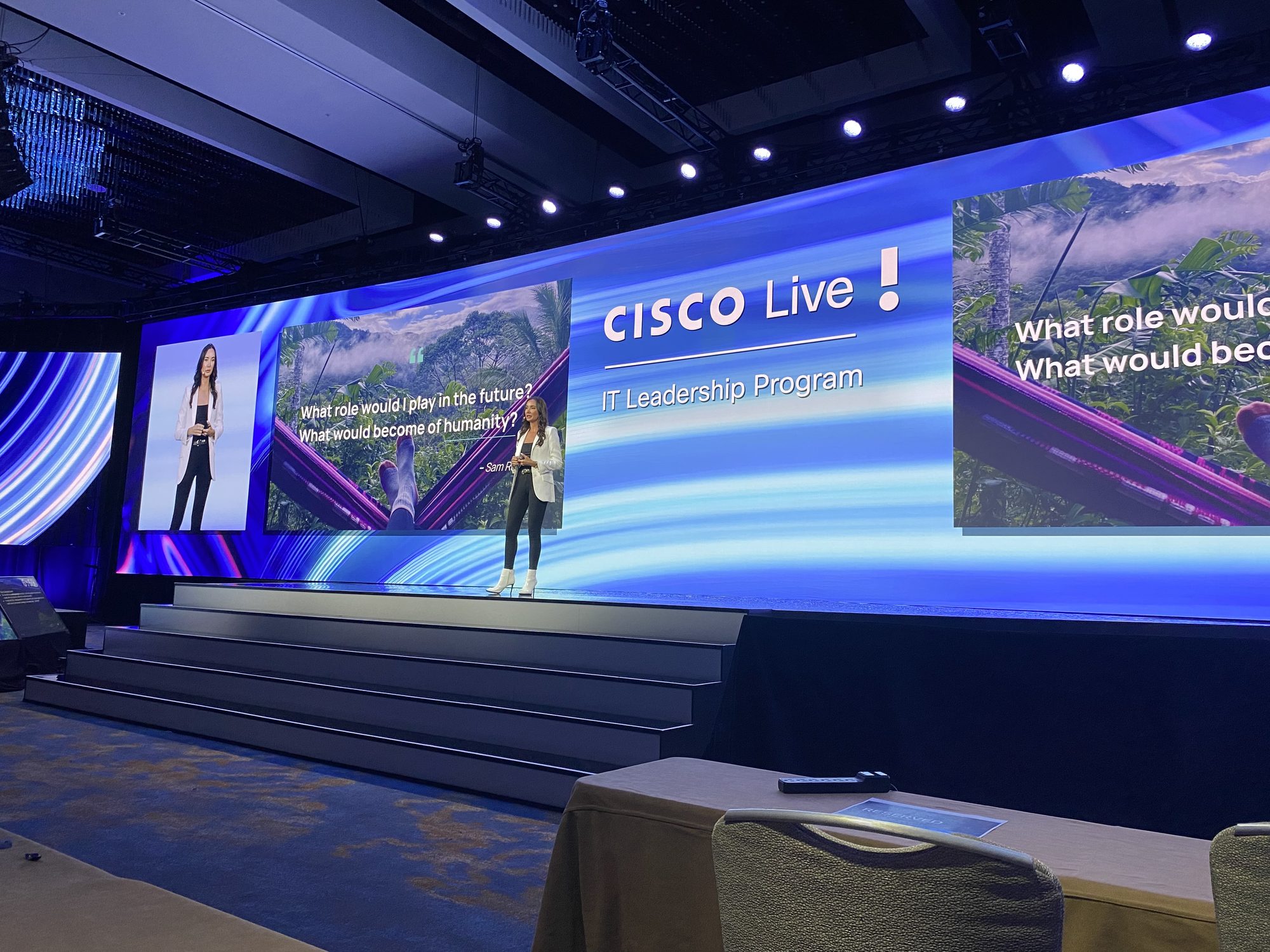 Sam Rad on stage at Cisco Live